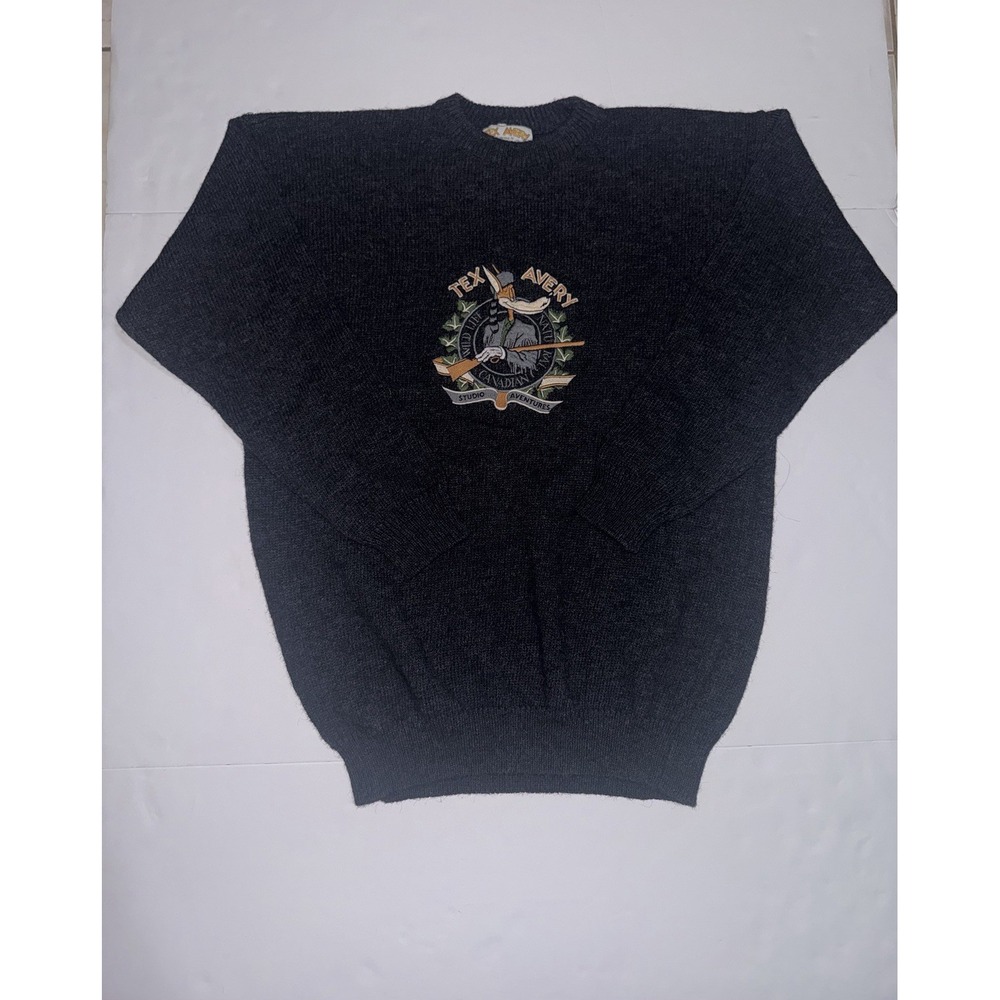 Vintage 1997 Tex Avery Droopy Wool Sweater 2XL Cartoon Art Gallery 90s Knit